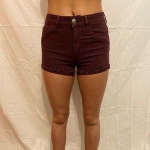 American Eagle Burgundy Jean Shorts